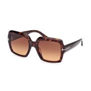 Stijlvolle zonnebril voor modeliefhebbers Tom Ford , Brown , Unisex