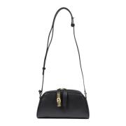 Zwarte leren schoudertas met enkelband Furla , Black , Dames