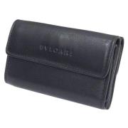 Pre-owned Leather wallets Bvlgari Vintage , Black , Heren