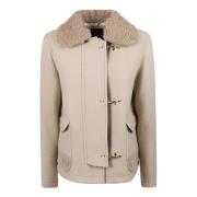 Beige Wol Kasjmier Jas Fay , Beige , Dames