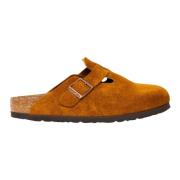 Suede Leren Boston Mule Birkenstock , Brown , Heren