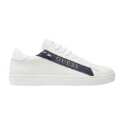 Witte sportieve synthetische sneakers Guess , White , Heren