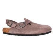 Verbleekte Paarse Suède Sandalen Birkenstock , Purple , Dames