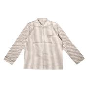 Organisch Katoenen Poplin Pyjama Shirt Tekla , Beige , Heren