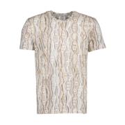 Beige T-shirt met Ronde Hals en Iconische Print Carlo Colucci , Beige ...