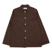 Koffie Poplin Overhemd met Lange Mouwen Tekla , Brown , Dames