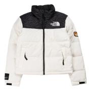 Retro Nuptse Jack in Wit/Zwart The North Face , White , Dames