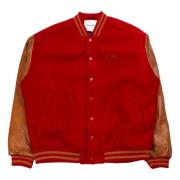 Varsity Bomberjack in Rood/Bruin House of Sunny , Red , Dames