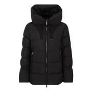 Zwarte donzen gewatteerde jas Moorer , Black , Dames