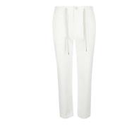 Witte katoenen elastaanbroek Eleventy , White , Dames