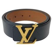 Pre-owned Leather belts Louis Vuitton Vintage , Black , Heren