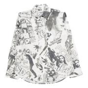 Witte Katoenen Knoopshirt Hollywood Lowbrow Vaquera , Multicolor , Dam...