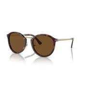 Retro Zonnebril Zwarte Frame Persol , Brown , Unisex