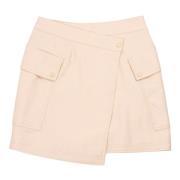 Beige Faux Leren Asymmetrische Minirok Essentiel Antwerp , Beige , Dam...