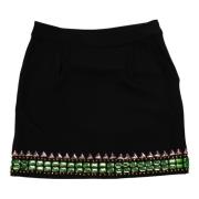 Zwarte Glaciers Versierde Mini Rok Essentiel Antwerp , Black , Dames