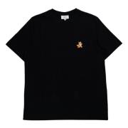 Zwarte Speedy Fox Patch T-shirt Maison Kitsuné , Black , Heren