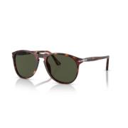 Retro Zonnebril Zwarte Frame Persol , Brown , Unisex