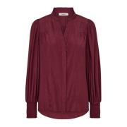 Elegante V-hals Blouse Burgundy Co'Couture , Red , Dames