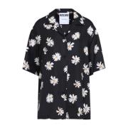 Elegante Zwarte Zijden Shirt Moschino , Black , Dames