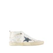 Witte Leren Mid Star Sneakers Golden Goose , White , Dames