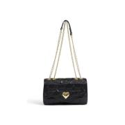 Zwarte polyurethaan handtas met strak ontwerp Love Moschino , Black , ...