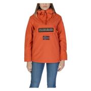 Print Slip-On Hoodie Jas met Zakken Napapijri , Orange , Dames