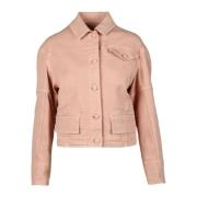 Katoen Elastaan Jas Max Mara , Pink , Dames