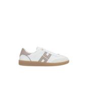 Kalfsleren Sneakers Elisabetta Franchi , Beige , Dames