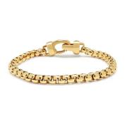 5mm Gold Box Chain Classic Bracelet Nialaya , Yellow , Heren