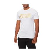 Witte T-shirt met Glamour Detail Versace Jeans Couture , White , Heren