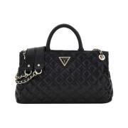 Elegante zwarte handtas met gouden details Guess , Black , Dames