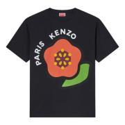 Zwart Bedrukt Lichtgewicht Jersey T-shirts Polos Kenzo , Black , Heren