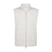 Omkeerbaar Fluweel en Nylon Vest Eleventy , Beige , Heren