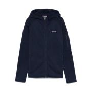 Geribbelde Textuur Hoody met Ritssluiting Patagonia , Blue , Dames