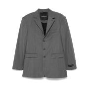 Slate Grey Blazer met Off-Center Knoop Birgitte Herskind , Gray , Dame...