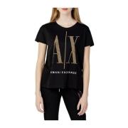 Katoenen T-shirt Vrouwencollectie Lente/Zomer Armani Exchange , Black ...