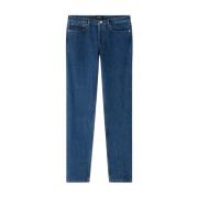 Indigo Gewassen Slim Fit Jeans A.p.c. , Blue , Heren