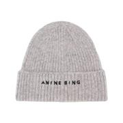 Grijze Wol Beanie met Alpaca Anine Bing , Gray , Dames