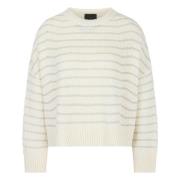 Gestreepte Oversized Gebreide Trui Marc Cain , White , Dames