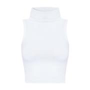 Top met opstaande kraag Alaïa , White , Dames