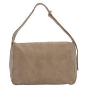 Dames Zand Beige Schoudertas gemaakt van Premium Italiaans Leer Estro ...