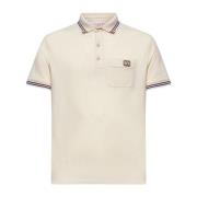 Gestreept Poloshirt Beige Katoen Pique Valentino , Yellow , Heren