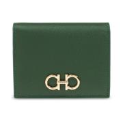 Leren portemonnee Salvatore Ferragamo , Green , Dames