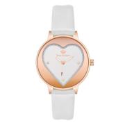 Wit Polipriel Horloge, Roze Kast, Zilveren Wijzerplaat Juicy Couture ,...