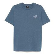 Katoenen T-shirt met Designerscode A.p.c. , Blue , Heren