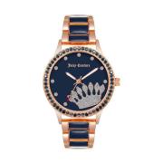 Multicolor Metalen Horloge, Roze Band, Blauwe Wijzerplaat Juicy Coutur...