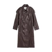 Bruine leren biker trenchcoat Birgitte Herskind , Brown , Dames