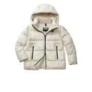 Waterafstotende Winterjas met Capuchon Blauer , White , Dames