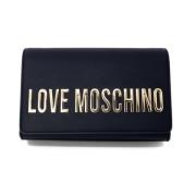 Faux Leather Handtas Lente/Zomer Collectie Love Moschino , Black , Dam...