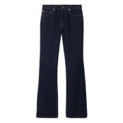 Indigo Denim Flared Jeans Burberry , Blue , Dames